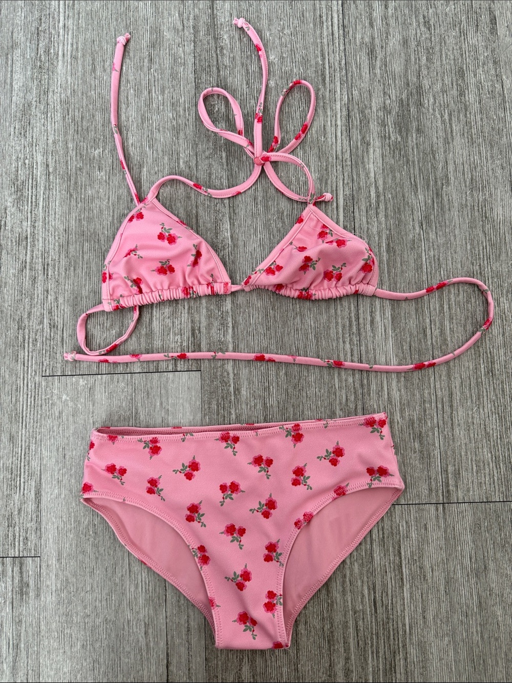LoveShackFancy Pink Floral Girls' Two-Piece Swim Set